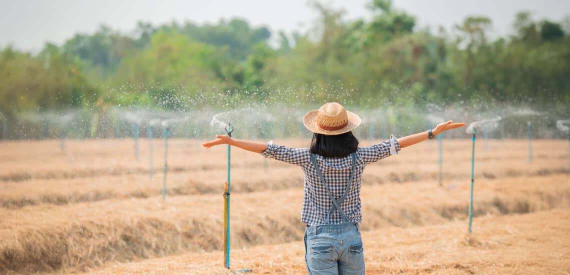 ¿Cuántos litros de agua necesita un aspersor?